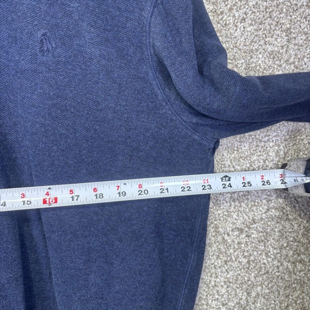 Polo Ralph Lauren Sweatshirt Mens Large Blue 1/4 Zip Fleece Pullover Mock Neck - Picture 6 of 8